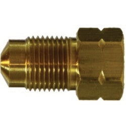 12335 - Brass Adapter 3/16 in Female Inverted Flared to M10 Bubble Male Inverted Flared, 1.02 in Long