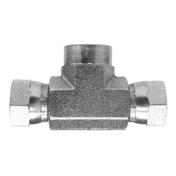 160244 - Steel 1/4-in Female NPTF x 1/4-in Female NPSM Swivel Branch Tee Fitting