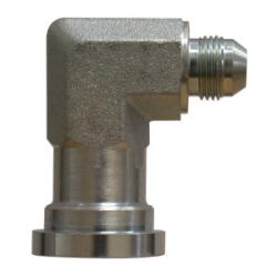 17041620 - Steel 90-Degree Elbow Adapter, 1 in Male JIC and 1-1/4 in Code 61 Flange