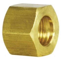 18037L - 3/8-in Compression Brass Light Pattern Hex Nut, 0.62-in Hex Size, 0.47-in Length