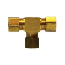 18104B - 5/16 in Compression Brass Barstock Tee Fitting, 300 psi, -65 to 250°F