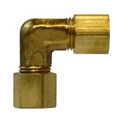 18122 - 1/8-in x 1/8-in 90° Union Elbow Forged Brass Compression Fitting