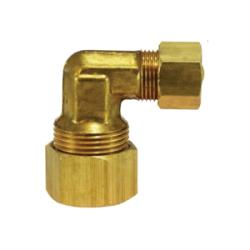 18135 - 90° Reducing Elbow, 3/8 in Compression x 1/4 in Compression, Forged Brass Fitting