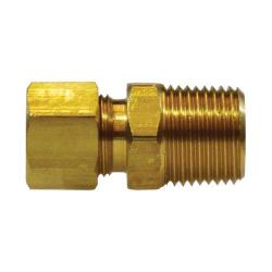 18178 - 3/16-in Compression to 1/4-in Male NPTF Brass Adapter, 400 psi, -65 to 250°F