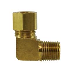 18234B - 90-Degree Brass Elbow Fitting - 3/8 in Tube OD x 3/8 in Male NPTF