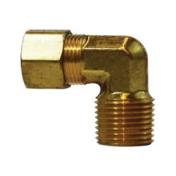 18238 - 90-Degree Elbow Fitting, 1/2-in Tube OD x 1/2-in Male NPTF, Forged Brass