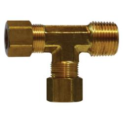 18274 - 1/4 in Tube OD x 1/8 in Male NPTF Forged Brass Run Tee Fitting