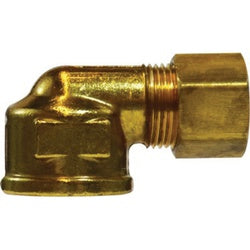 18286 - 3/4 in Female Compression x 3/4 in FPT Brass Elbow Fitting