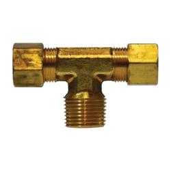 18298 - Forged Brass Branch Tee Fitting - 3/8 in x 3/8 in x 1/2 in NPTF