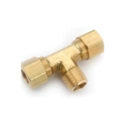 700072-0604 - Lead-Free Brass Branch Tee - 3/8-in Compression x 3/8-in Compression x 1/4-in MPT