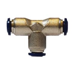 20028N - 1/4-in Brass Push-to-Connect Union Tee, Nickel-Plated, 290 psi, -4 to 176°F