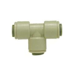 20028P - 1/4 in x 1/4 in x 1/4 in Plastic Union Tee with Push-In Tube Connections