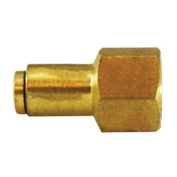 20034V - Brass Adapter with FKM Seal, 1/4 in Push-In and 1/8 in FIP Connections