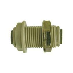 20127P - 1/4-in Push-In Tube Bulkhead Union Fitting - Durable Plastic, 100-170 psi Pressure Rating