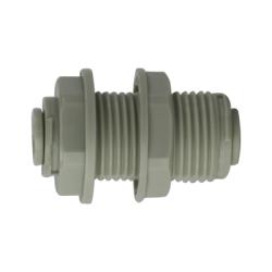 20128P - 3/8-in Push-In Tube Bulkhead Union Fitting, Plastic, 100-170 psi, 34-150°F