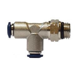 20163NA - 1/4-in Push-to-Connect x 1/4-in Male Global Thread Swivel Brass Tee Fitting