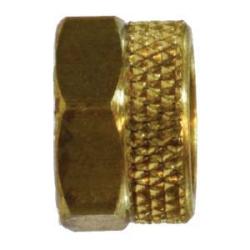 20219 - Brass 0.44in Hex Nut for Aluminum/Copper Tubing, 300 psi, Flareless Connection