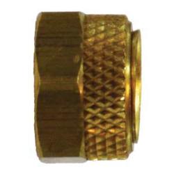 20231 - 3/8 in Flareless Brass Hex Nut and Sleeve Assembly, 0.56 in Hex Size, 0.37 in Length