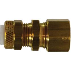 20235 - Brass Poly-Flo Union 1/4 in x 1/4 in, 3/4 in Length, Compression Fitting, 150 psi