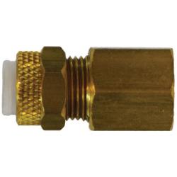 20257 - Brass Poly-Flo Female Adapter - 3/16 in Compression to 1/8 in NPTF Connection