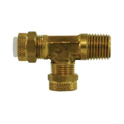 20309 - Brass Poly-Flo Run Tee Fitting - 3/16 in x 1/8 in MNPTF, 150 psi, -40 to 150°F