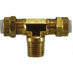 20319 - Brass Poly-Flo Branch Tee - 1/4 in x 1/4 in x 1/8 in MNPTF Connection