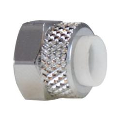 20453 - 3/8 in Tube OD Brass Nut with Plastic Sleeve, 1/2-24 Thread, Chrome Plated