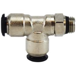 20669N - 8 mm Push-to-Connect x 1/2-in Male Global Thread Brass Swivel Run Tee