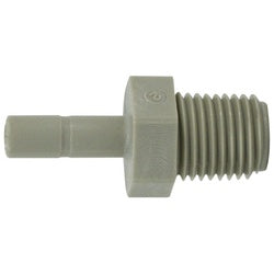 20700P - Plastic Straight Adapter - 3/16 in Push-In x 1/8 in MIP Connection