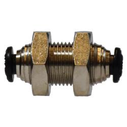 20732N - 4 mm x 4 mm Nickel-Plated Brass Bulkhead Union, 1.229 in Length, 290 psi Pressure Rating