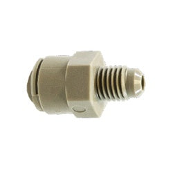 20960P - 3/8 in Push-In to 1/4 in Male Flared Adapter, Acetal Plastic