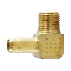 21119 - Brass 90-Degree Single Barb Elbow Fitting, 3/8 in Tube OD x 1/4 in MIP