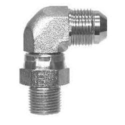 2501S64 - Steel 90-Degree Swivel Elbow, 3/8-in Male JIC x 1/4-in Male NPTF Connection