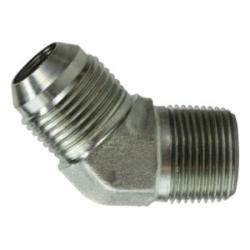 250352 - 45-Degree Steel Elbow Fitting 5/16 in Male JIC to 1/8 in Male NPTF