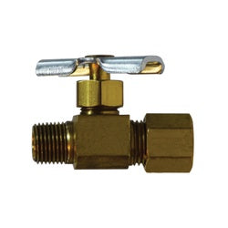 26032X - 1/4 in x 1/8 in Brass Heavy-Pattern Needle Valve with Compression x MIP Connection