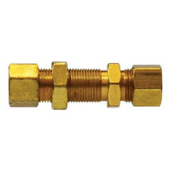 26088 - Brass Captive Sleeve Bulkhead Union, 1/4 in Compression x 1/4 in Compression