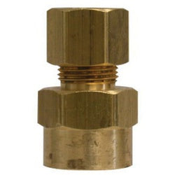 26154 - 3/8 in Compression x 3/8 in FIP Brass Adapter with Captive Sleeve Nut