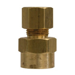 26154L - Brass Captive Sleeve Adapter 3/8 in Compression x 3/8 in FIP with Sleeve Nut