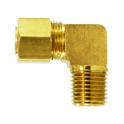 26220B - Brass 90-Degree Elbow Fitting - 1/8-in Compression x 1/8-in Male NPTF Connection