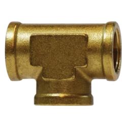 28023 - 1-in x 1-in x 1-in Brass Forged Union Tee Fitting with Three Female NPTF Connections