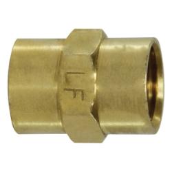 28058LF - 1/8-in x 1/8-in Lead-Free Brass Coupling, Hex Size 0.56 in, Length 3/4 in