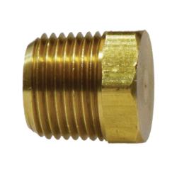 28201VS - 1/8-in Male NPTF Brass Cored Hex Head Plug with Sealant, Hex Size 0.43 in