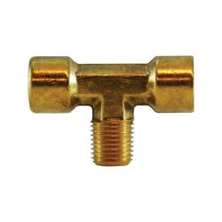 06231-04 - Brass 1/4-in Female NPTF x 1/4-in Female NPTF x 1/4-in Male NPTF Forged Branch Tee Fitting