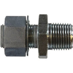 28309 - Long Bulkhead Connector - 2.16 in, 1/2 in MIP x 1/4 in FIP, Steel, 1200 psi