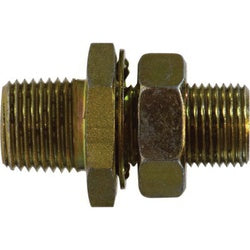 28324 - Brass Bulkhead Connector FNPT 1/2 in x MNPT 3/8 in, 1200 psi, -65 to 250°F
