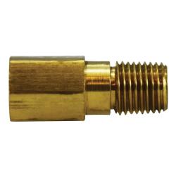 28339 - 1-13/16 in Long Brass Extension Adapter, 1/4-in Female NPTF x 1/4-in Male NPTF