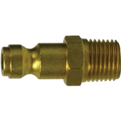 D2M2-B - Brass Industrial Interchange Male Plug - 1/4-in Body x 1/4-in Male NPTF Connection