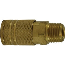 28552 - 1/4-in Brass Industrial Interchange Male Coupler with 1/4-in NPT Thread