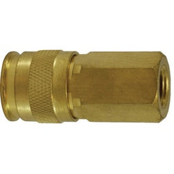 28560 - 1/4" Brass Universal Female Coupler with 1/4" Female NPT Connections, 250 psi Rating