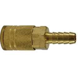 28564 - 1/4-in Female Industrial Interchange Coupler with 3/8-in Hose Barb, Brass Construction